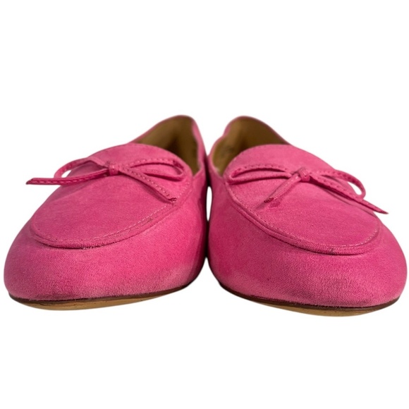 J. Crew Women’s Pink Bow Loafers Flats Shoes Slip On Size 9 Synthetic Suede - Picture 2 of 12